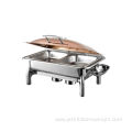 Steel Oblong Roll Top Chafer With Show Window